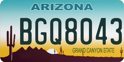 AZ license plate BGQ8043