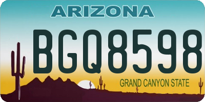 AZ license plate BGQ8598