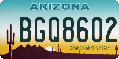AZ license plate BGQ8602