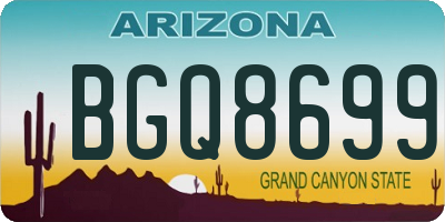 AZ license plate BGQ8699