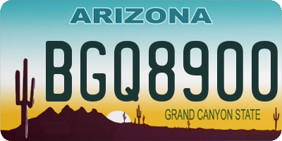 AZ license plate BGQ8900