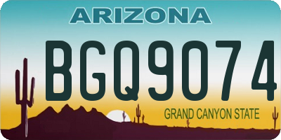 AZ license plate BGQ9074