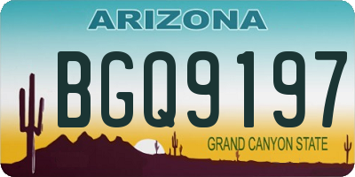AZ license plate BGQ9197