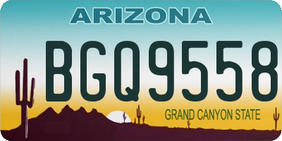 AZ license plate BGQ9558