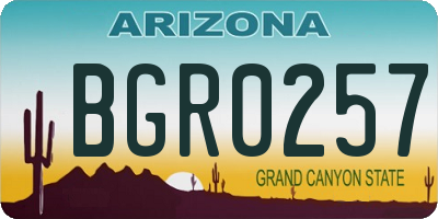 AZ license plate BGR0257
