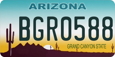 AZ license plate BGR0588
