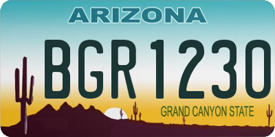 AZ license plate BGR1230