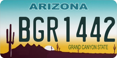 AZ license plate BGR1442