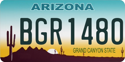 AZ license plate BGR1480