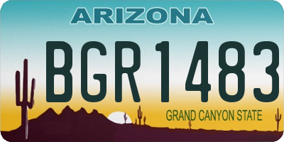 AZ license plate BGR1483
