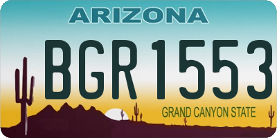 AZ license plate BGR1553