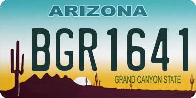 AZ license plate BGR1641