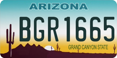 AZ license plate BGR1665
