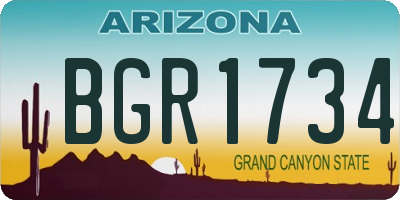 AZ license plate BGR1734