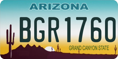 AZ license plate BGR1760