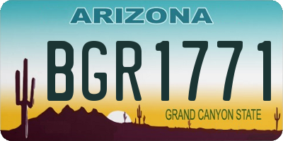 AZ license plate BGR1771