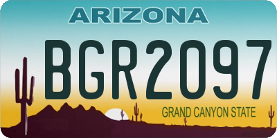 AZ license plate BGR2097