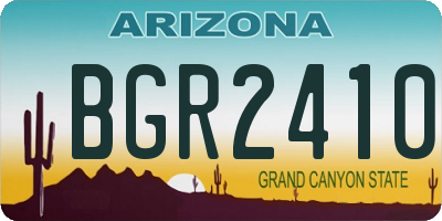 AZ license plate BGR2410
