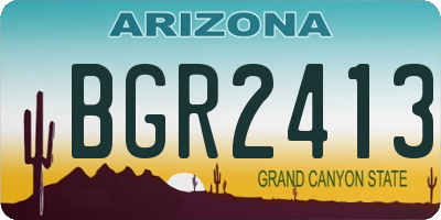 AZ license plate BGR2413