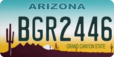 AZ license plate BGR2446
