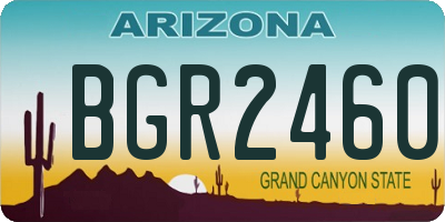 AZ license plate BGR2460