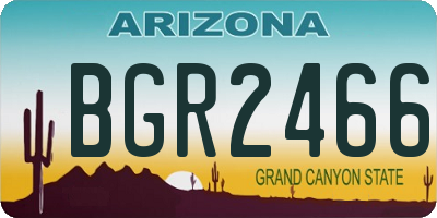 AZ license plate BGR2466