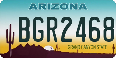 AZ license plate BGR2468