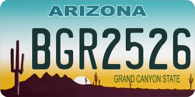 AZ license plate BGR2526