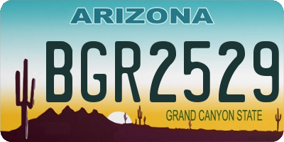 AZ license plate BGR2529