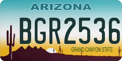 AZ license plate BGR2536