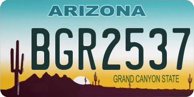 AZ license plate BGR2537