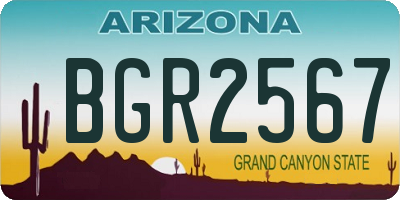 AZ license plate BGR2567