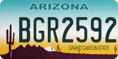 AZ license plate BGR2592