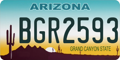 AZ license plate BGR2593