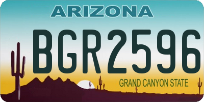 AZ license plate BGR2596