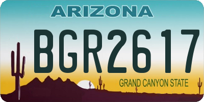 AZ license plate BGR2617
