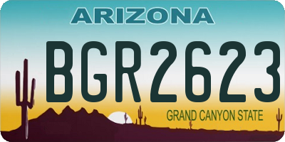 AZ license plate BGR2623