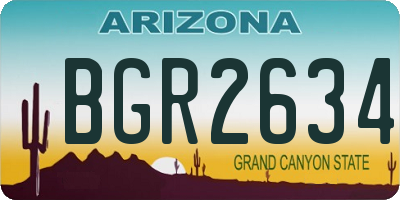AZ license plate BGR2634