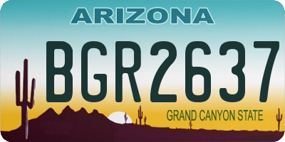 AZ license plate BGR2637