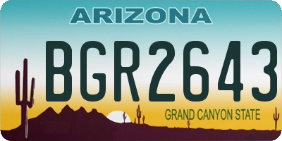 AZ license plate BGR2643