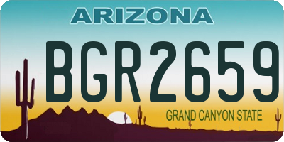 AZ license plate BGR2659