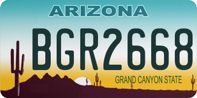 AZ license plate BGR2668