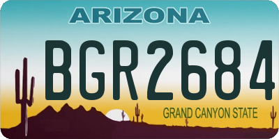 AZ license plate BGR2684
