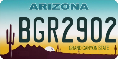 AZ license plate BGR2902