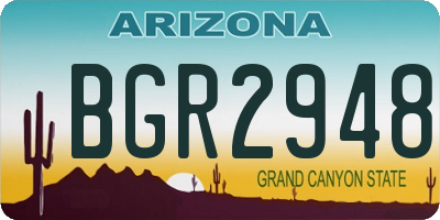 AZ license plate BGR2948