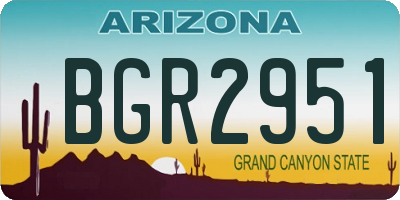 AZ license plate BGR2951