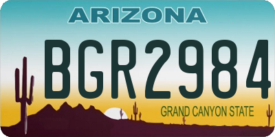 AZ license plate BGR2984