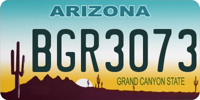 AZ license plate BGR3073