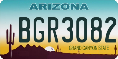 AZ license plate BGR3082
