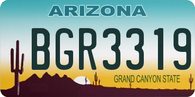 AZ license plate BGR3319